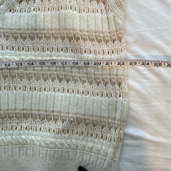 Zara Oversized Knit / Lace Cream Vest - Picture 3 of 6